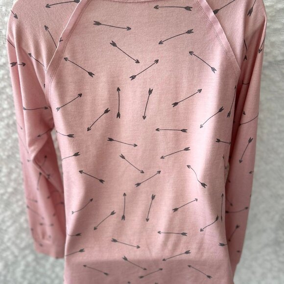 Women's Pink Crewneck Sweatshirt with Silver Arrows and Muff Pocket (pouch) - Picture 4 of 5